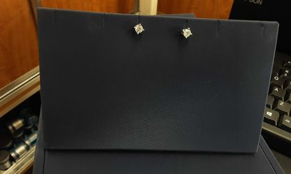 Double Stud Earring - White Gold 14k (.585) 1.5 grams