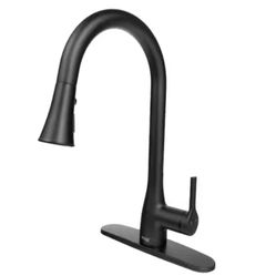 FLOW Classic Series Single-Handle Pull-Down Sprayer Kitchen Faucet - Matte Black
