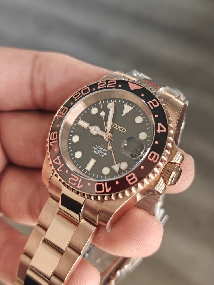 Custom Seiko Rootbeer GMT Watch 