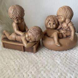 Vintage Fannykins Girl & Boy Statue Figurine 