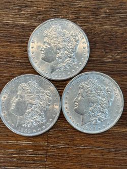 3 Morgan Silver Dollars – 1885, 1888, 1900 – Nice Set