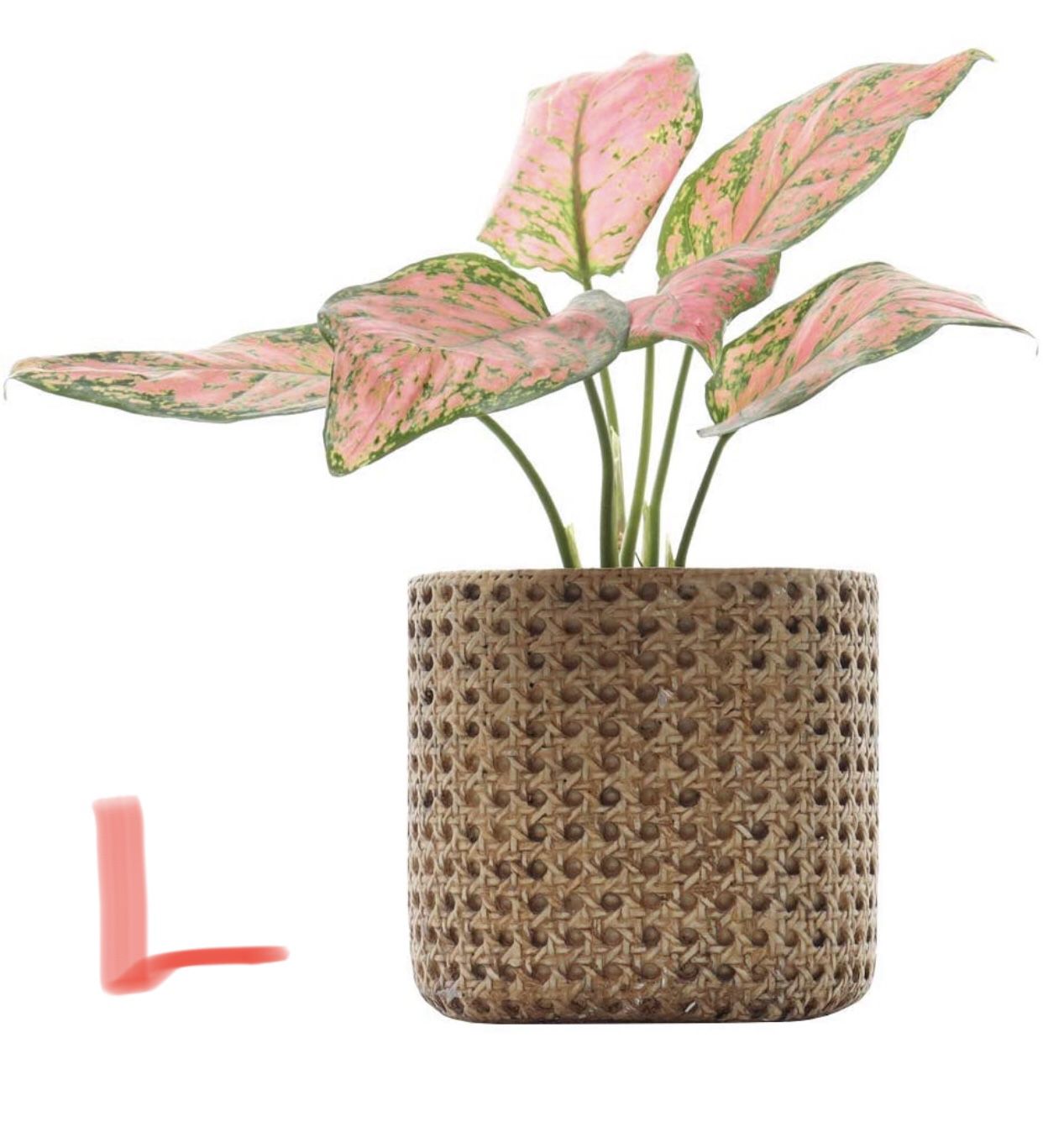 #L）7" Weave Pattern Ceramic Flower Pots 
