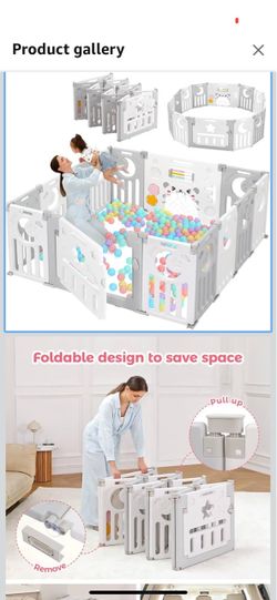 Foldable Baby Playpen with Activity Panel