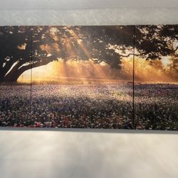 Tree And Field Of Flowers Painting