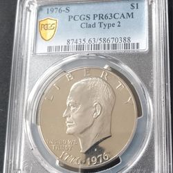 1976 EISENHOWER $1 PR63CAM 