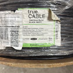 True Cable Cat6 Direct Burial 1000’ Black 