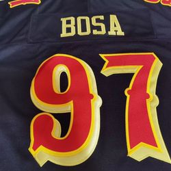 49er Jersey Black Red With Gold Trim Warner Kittle Bosa Or McCaffrey 23 97 54 85