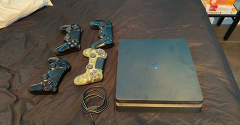 PS4 with controllers