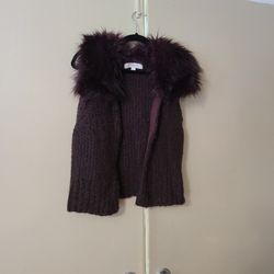 Loft Vest With Faux Fur Collar