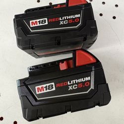 Milwaukee New 5ah Batteries 2x $130 Nuevas 