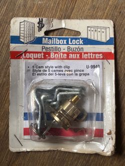 Prime-Line U 9940 MAILBOX LOCK – REPLACEMENT, MULTIPURPOSE 5 CAM W/CLIP GOLD      Fe6