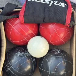 Vintage Antique Kelysus Bocce Ball Set with 8 Bocce Balls and 1 Pallino Ball (4 For Each Team) Fewer Can Play
