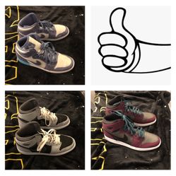 Nike Air Jordans (3 Pairs; Grade School 9.5)
