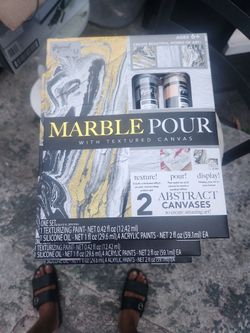 Marble Pour With Textured Canvas $4 Each