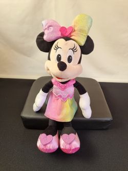 Disney Junior Minnie Mouse Sparkle And Sing 13" Plush Toy Bow Lights Up, Sing And Talk