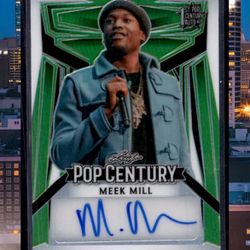 Meek Mill Leaf Pop Century Green Auto – Hip Hop Icon Autograph