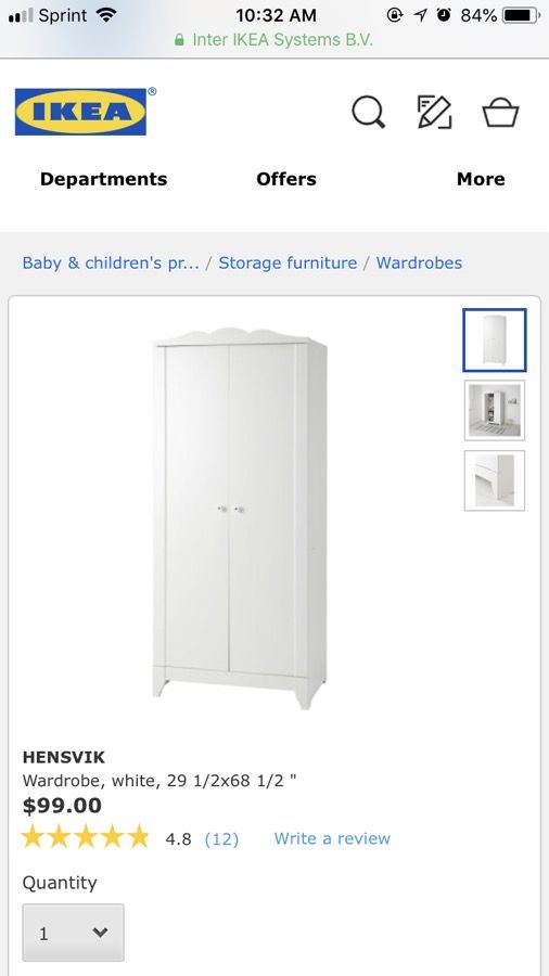 IKEA hensvik armoire wardrobe gently used for Sale in Altamonte