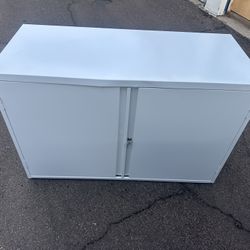 White Metal Cabinet Storage Organizer With Keys 42x18x28”h