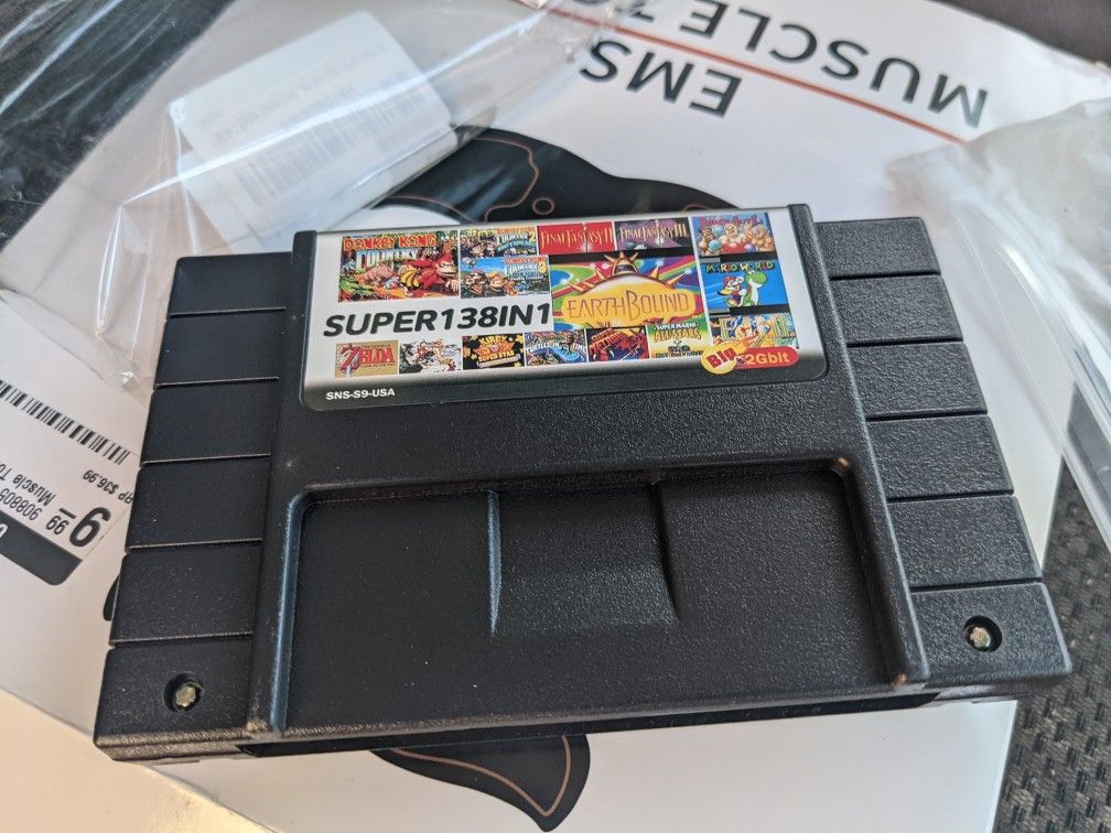 SNES Multi Game Cartridge NTSC/USA/Canada Version Black 138 in 1 Best Super SNES Multi Cart