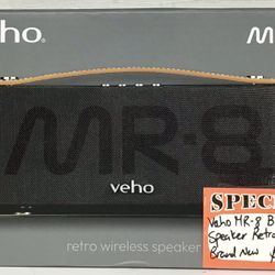 Veho MR-8 Bluetooth Speaker Retro Wireless Brand New 