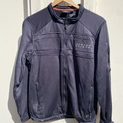 Harley Davidson Motorcyle Jacket Adult Black Fleece Large Tall Full Zip