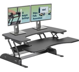 Vari VariDesk Pro Plus 36 - Adjustable Desk Converter with 11 Height Settings - Laptop Sit Stand Desk Riser for Home Office, Table Tops, Workspace - F