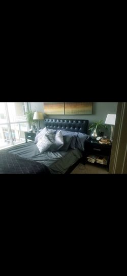 Bed With Headboard And Semi New Mattress