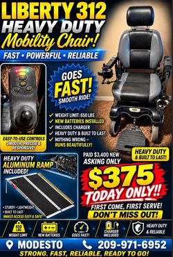 Liberty 312 Heavy Duty Power Wheelchair