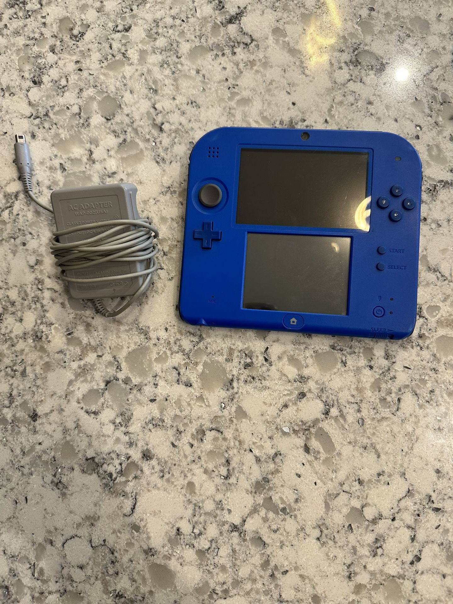 Nintendo Blue 2DS Gaming Console With Charger And Memory Card