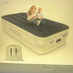 NEW Air Mattress Twin18. W/Built-in Pump, Blow Up Mattress with Soft Flocked Top, Leakproof Inflatable Mattress,Foldable Waterproof Air Bed for Home. 