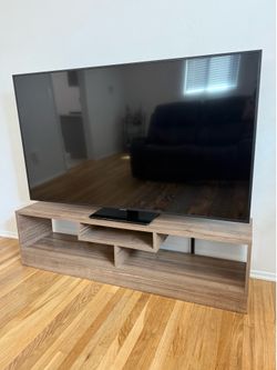 Samsung 4K 65 in TV and Modern TV Stand