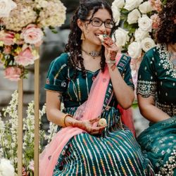 Lehenga Teal Pink