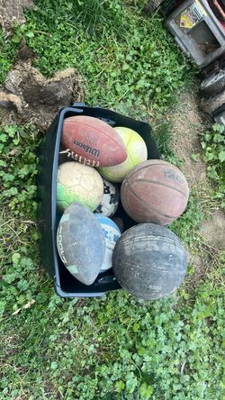 Box of sports balls