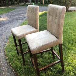 2 Beautiful Beige Bar Chairs with FREE Dust Covers