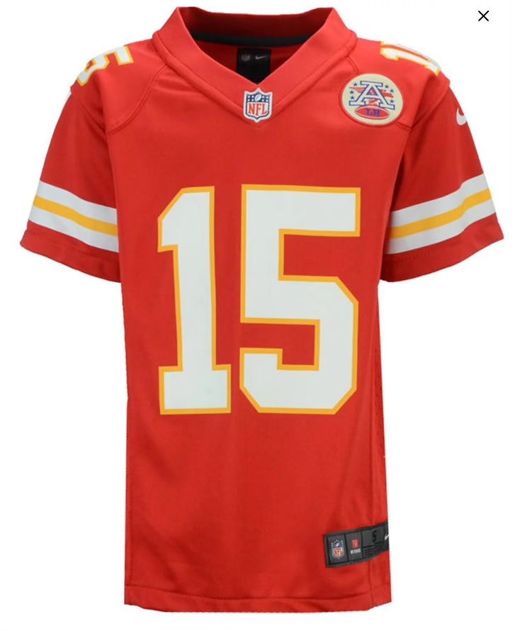 NIKE PAT MAHOMES KANSAS CITY CHIEFS GAME JERSEY BOYS XL