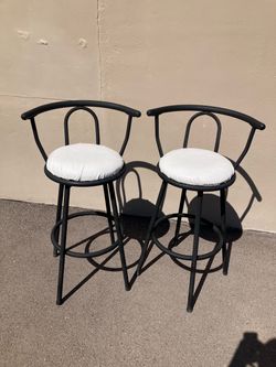 White Leather Barstools x2