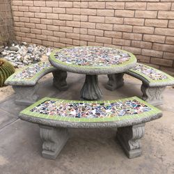 Concrete Patio Table Set