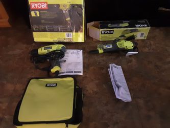 A+ New Ryobi 3/8" Variable Speed Drill With Bag D43K And Detail Sander DS1200