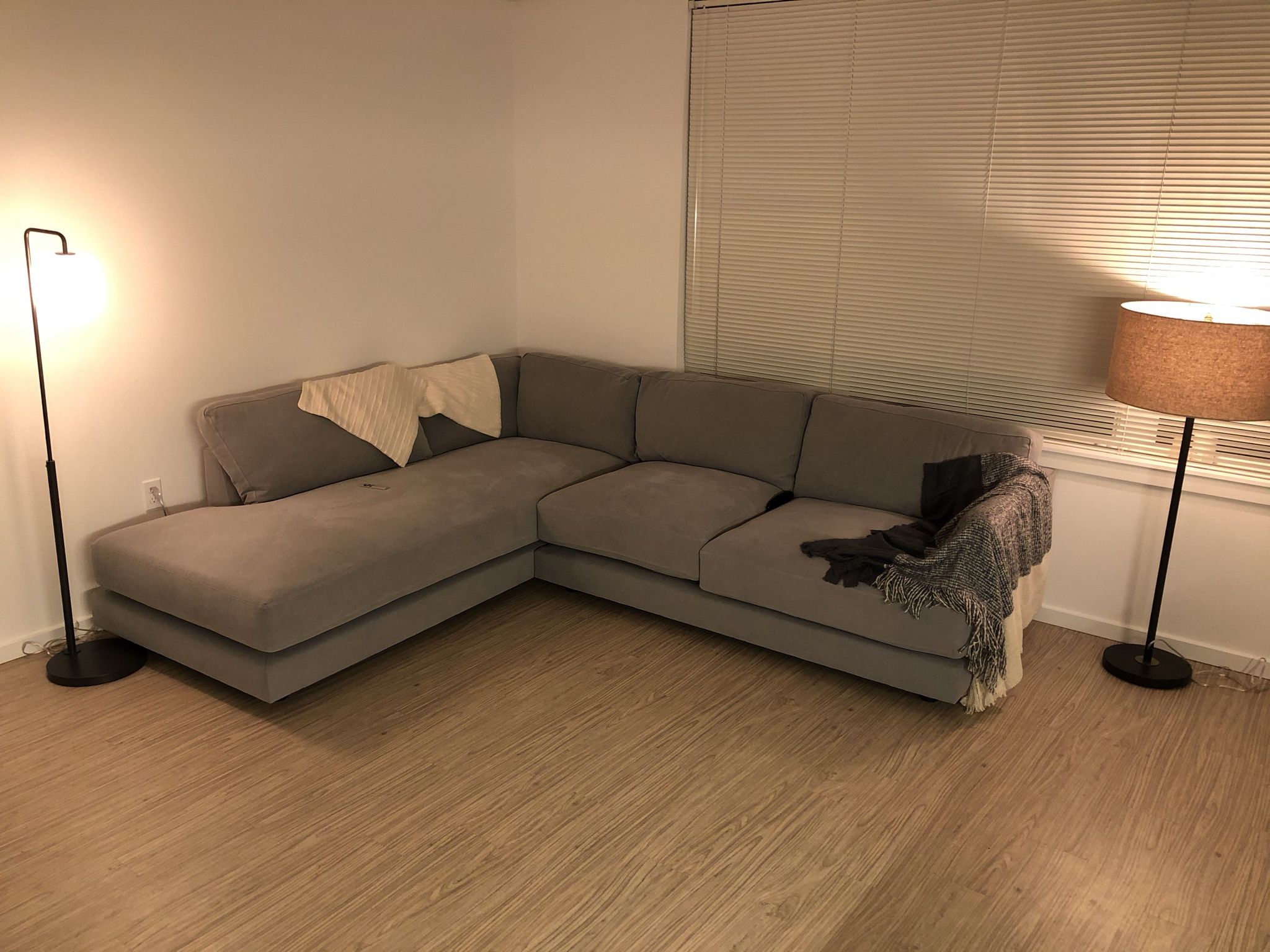 West Elm Haven Gray Sectional Couch