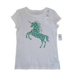 New Gap St Patrick's Day Shamrock Unicorn Top sz 8 *Pick-up in Great Bridge*