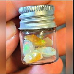 15pcs. Opal Filled Glass Bottle Vials with Screw Cap 5ml(22X30mm) Mini Jars