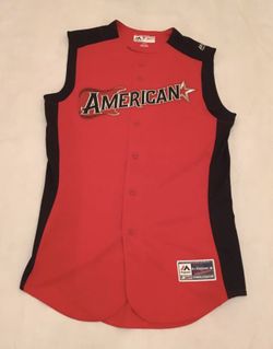 2019 MLB All-Star game American League Majestic Cool Base https://offerup.com/redirect/?o=amVyc2V5Lk1lbg==’s Size 44 sleeveless red jersey brand new. 