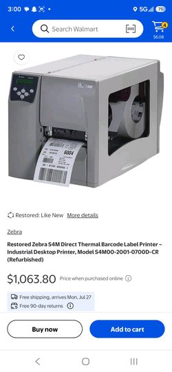 zebra s4m thermal barcode printer