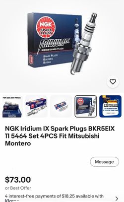 NGK Iridium IX Spark Plugs BKR5EIX 11 5464 Set 4PCS Fit Mitsubishi Montero