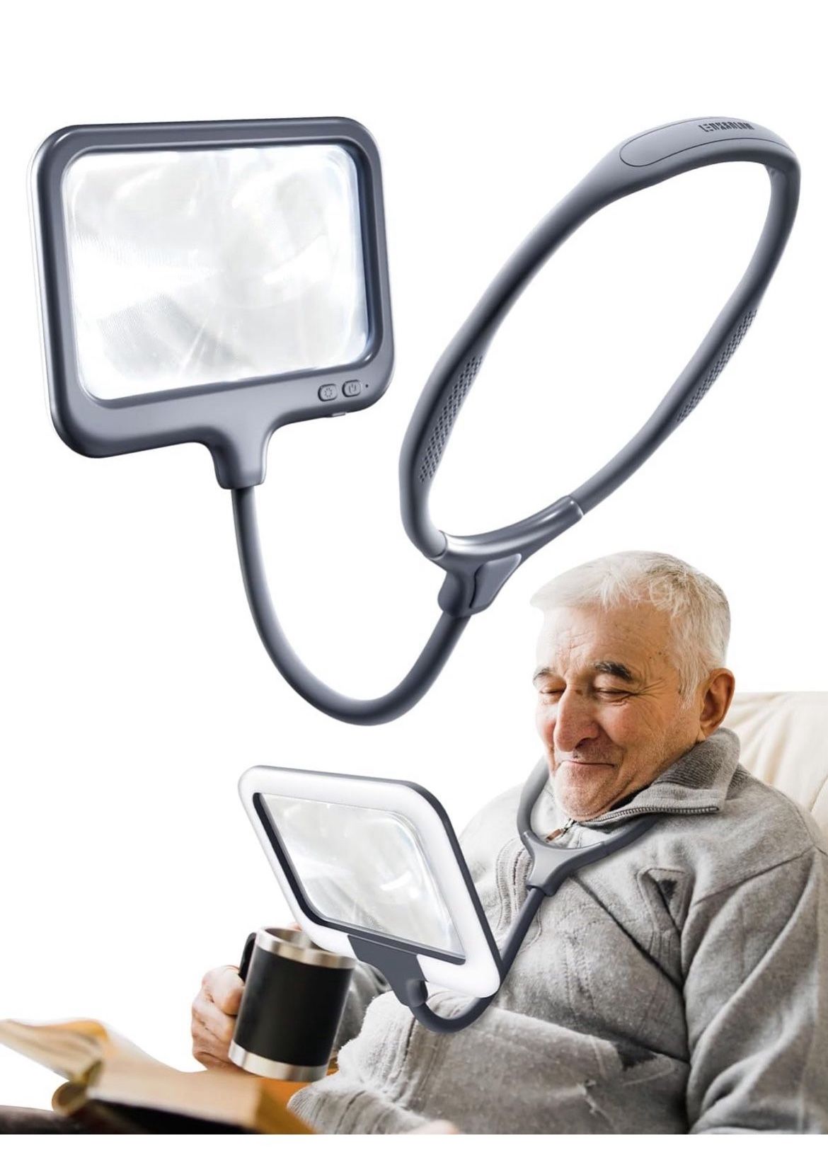 Hands Free Magnifying Glass for Neck Wear Magnifier Reading Sewing Cross Stitch