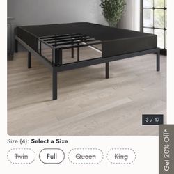 5-Inch Metal Box Spring with Black Linen Cover