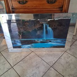 Electrical Waterfall Glass Picture