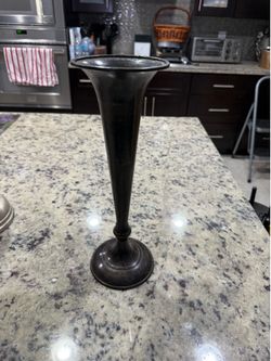 Vintage Metal Trumpet Vase