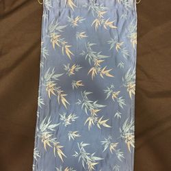 Banner Drapery Silky Blue + Silver