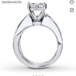 Wedding diamond ring 14k ,princess-cut